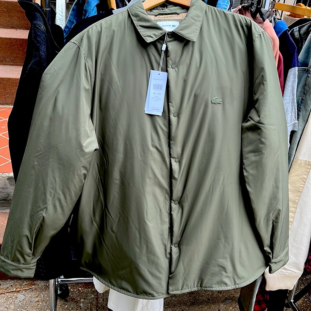 Army Green Lacoste mens coat